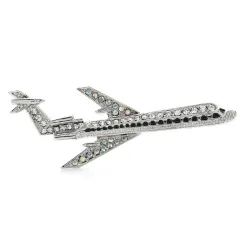 Sprankelende grote airbus / vliegtuig - elegante brocheBroches