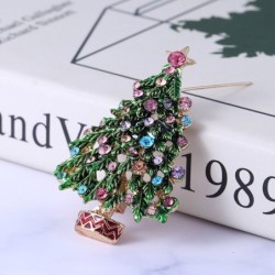 Green crystal Christmas tree - fashionable broochBrooches