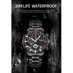 NIBOSI - luxurious men's watch - waterproof - Quartz - stainless steelWatches