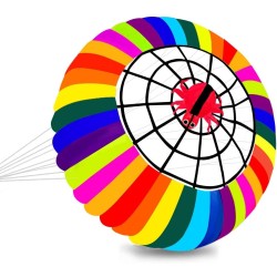Kleurrijke regenboog met spin - grote vlieger - 2.5mVliegers