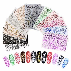 3D nail stickers - colored gold foil with spots - self adhesive