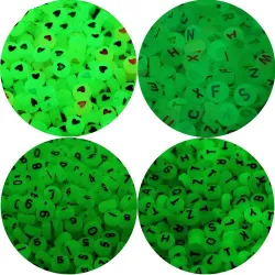 Lichtgevende acrylkralen - voor het maken van sieraden - cijfers / letters / hartjes - 4 * 7 mmHalskettingen