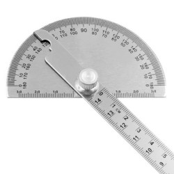 180-Grad-Winkelmesser - Winkelmesser - Messlineal - drehbar - Edelstahl - 0 - 145 mm