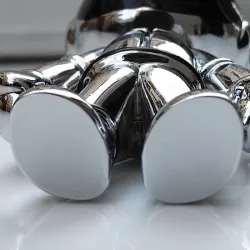 Modieuze handgemaakte sleutelhanger - met 3D astronaut - ruimterobotSleutelhangers