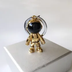 Modieuze handgemaakte sleutelhanger - met 3D astronaut - ruimterobotSleutelhangers