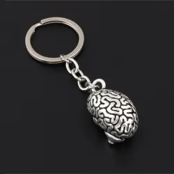 Metalen sleutelhanger - met anatomisch menselijk breinSleutelhangers