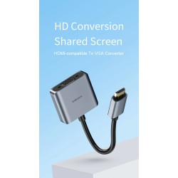 HDMI-compatibel naar VGA-adapter - micro-USB - met video-/audiovoeding - 1080PAudio