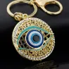 Round hollow keychain - with a crystal eyeKeyrings
