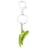 Metalen sleutelhanger - met acryl groene paprika'sSleutelhangers