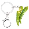 Metalen sleutelhanger - met acryl groene paprika'sSleutelhangers