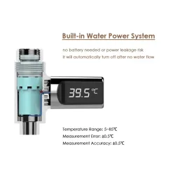 Watertemperatuurmeter - thermometer - LED LCD display - 360 graden draaibaar - voor douche / badBadkamer & Toilet