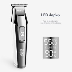 Kemei - professioneller Haarschneider - kabellos - mit digitaler LED-Anzeige