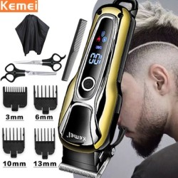 Kemei - professional hair trimmer - cordless - with LED display