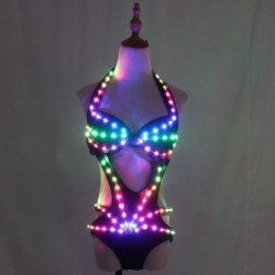 Sexy Party-Outfit - leuchtender Bikini - Pixel-LED - für Nachttanz / Maskeraden / Halloween