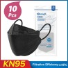 Face / mouth protective masks - antibacterial - reusable - 4-ply - FPP2 - KN95 - black / whiteMouth masks