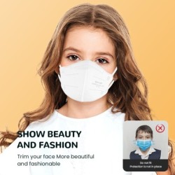 Gezichts/mondbeschermende maskers - antibacterieel - 4-laags - FPP2 - KN95 - voor kinderen