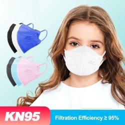 Gezichts/mondbeschermende maskers - antibacterieel - 4-laags - FPP2 - KN95 - voor kinderen
