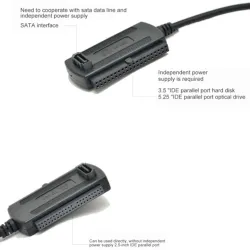 3 in 1 USB 2.0 naar IDE / SATA - 2,5" 3,5" harde schijf - HDD-converter - adapter - kabelHarde schijven