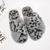 Zachte pluche pantoffels - gekruiste strepen - luipaardprintSchoenen