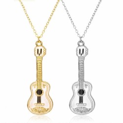 Trendige Halskette mit Gitarrenanhänger - Edelstahl - Unisex