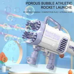 Electric bubble gun / machine - with cooling fan / lights - 64-holesToys