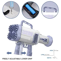 Electric bubble gun / machine - with cooling fan / lights - 64-holesToys