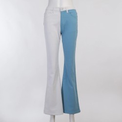 Skinny jeans - wijde pijpen - met handpatroon - tweekleurigBroeken