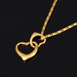 Fashionable necklace with double heart pendantNecklaces