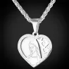 Hartvormige hanger met Heilige Maria - Katholieke ketting - roestvrij staalHalskettingen