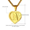Hartvormige hanger met Heilige Maria - Katholieke ketting - roestvrij staalHalskettingen