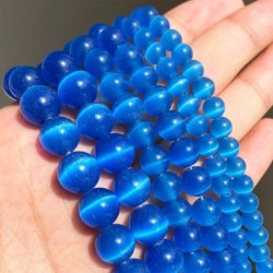 Natuursteen - blauwe opaal - losse ronde kralen - voor het maken van sieradenHeren sierraden