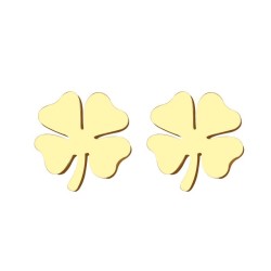 Four leaf clover stud earrings - gold / silver
