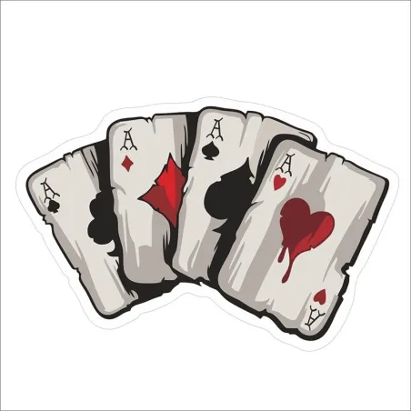 Auto vinyl sticker - Aces speelkaarten - waterdichtStickers