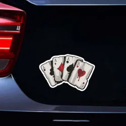 Auto vinyl sticker - Aces speelkaarten - waterdichtStickers