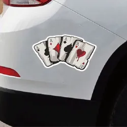 Auto vinyl sticker - Aces speelkaarten - waterdichtStickers