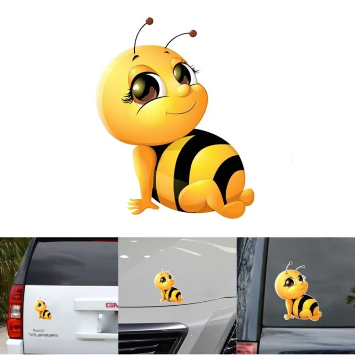Auto / motor sticker - kleine gele bijStickers