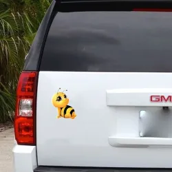 Auto / motor sticker - kleine gele bijStickers