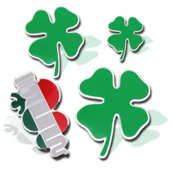 Aluminium auto / motor sticker - klavertje vierStickers