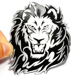 Auto / motor sticker - metalen embleem - 3D leeuwenkopStickers