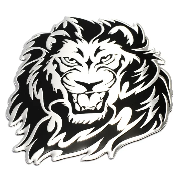 Auto / motor sticker - metalen embleem - 3D leeuwenkopStickers