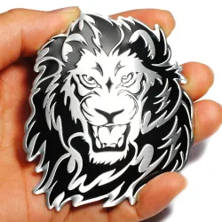 Auto / motor sticker - metalen embleem - 3D leeuwenkopStickers