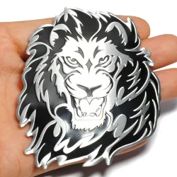 Auto / motor sticker - metalen embleem - 3D leeuwenkopStickers