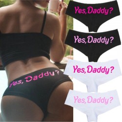 Sexy grappige slipje - katoenen onderbroekje - "Yes Daddy" beletteringLingerie