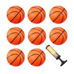 Mini basketballen - opblaasbaar - met inflator - 8 stuksBallen