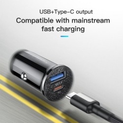 Mini - dubbele USB autolader - snel opladen - type-C - 48W - QC3.0 PD3.0Interieur accessoires