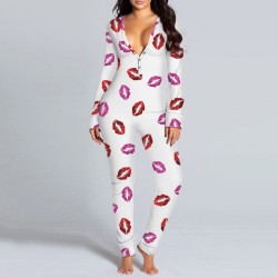 Lange slaap jumpsuit - sexy pyjama - met te openen buttflapLingerie