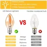 C7 - mini LED nachtlampje - type kaars - amber glas - E12 / E14 - 0,5WE14