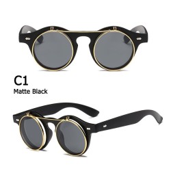 Vintage Sonnenbrille zum Hochklappen - Steampunk-Stil - Doppelschicht - Unisex