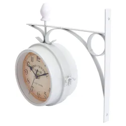 Antique wall clock - double-sided - white ironClocks
