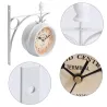 Antique wall clock - double-sided - white ironClocks